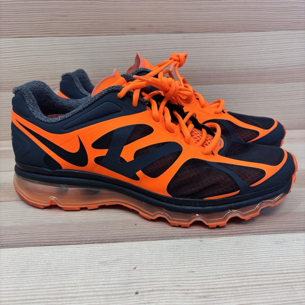 Nike Air Max + 2012 Total Orange Men's Size 10 Anthracite Black Halloween